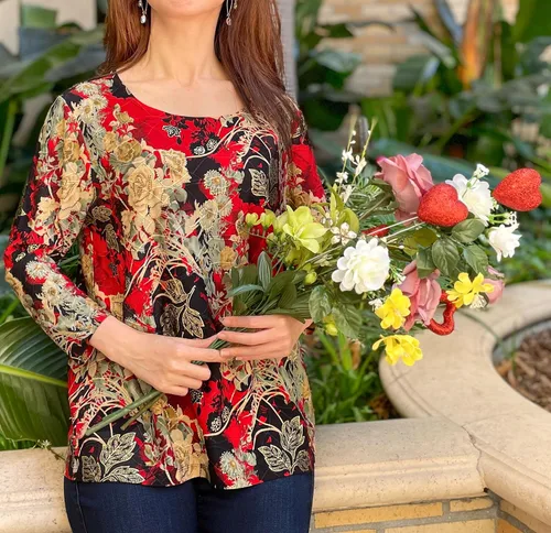Miniatura 2 de Camiseta de punto floral para mujer