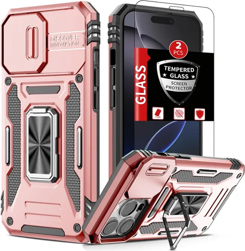 Miniatura 21 de Funda para iPhone 12 Pro Max con 2 protectores de pantalla, cubierta deslizante integrada para cámara para 12Pro Max, funda para teléfono