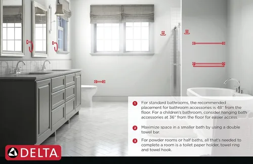Miniatura 13 de Delta Faucet 134439 Providence - Accesorios de baño, gancho doble para toalla