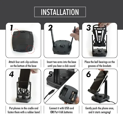 Miniatura 5 de Columpio para teléfono, balancín de teléfono, compatible con Pokemon Go Walker, accesorios para podómetro de teléfono celular