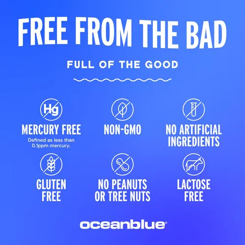 Miniatura 7 de Oceanblue Mini cápsulas blandas profesionales Omega-3 2100 – Suplemento de triple fuerza DPA EPA DHA Omega 3 – Aceite de pescado capturado salvaje