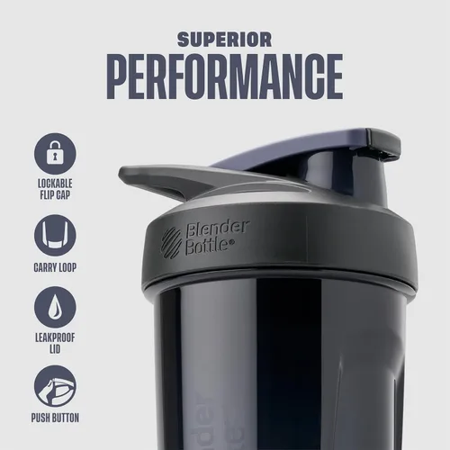 Miniatura 2 de BlenderBottle Strada Tritan - Botella mezcladora con tapa de bloqueo, 28 onzas, negra Negro
