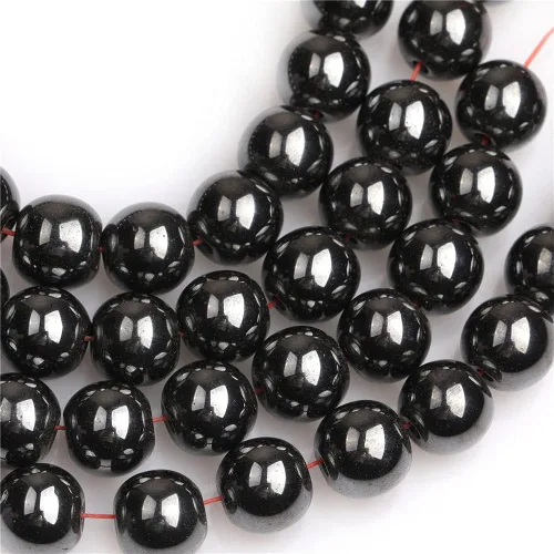 Miniatura 3 de JOE FOREMAN Cuentas de hematita negra de 0.157 in para hacer joyas, piedras preciosas naturales semipreciosas, redondas de 15 pulgadas