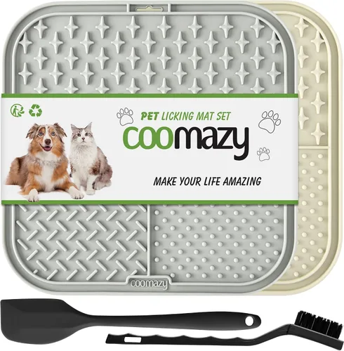 Coomazy Alfombrilla para lamer perros y gatos, alimentador lento y diseño antideslizante, reductor de aburrimiento y ansiedad, adecuado para
