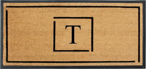 Miniatura 77 de A1HC - Tapete de puerta con monograma de fibra de coco natural para puerta delantera, 24 x 48, felpudo duradero tratado anti-desprendimiento