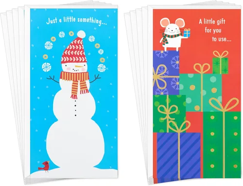 Miniatura 10 de Hallmark Peanuts - Juego de tarjeteros o portamonedas de Navidad, Charlie Brown y Snoopy (36 tarjetas con sobres)