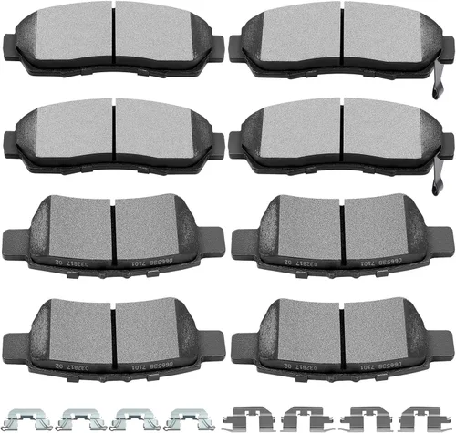 Miniatura 11 de SCITOO Pastillas de freno de cerámica, 8 piezas de pastillas de freno delanteras y traseras kits de frenos para 2008-2012 para Honda para Accord