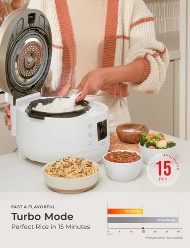 Miniatura 2 de CUCKOO Arrocera de Doble Presión de 10 Tazas (sin cocinar) / 20 Tazas (cocidas) con Olla Interior Antiadherente, Gran Arrocera y Mantenedora