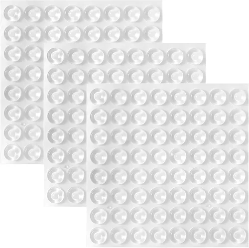 Miniatura 16 de CHUNZEXI 192 piezas de parachoques de goma transparente para puerta de gabinete, almohadillas de silicona autoadhesivas para armarios, cajones