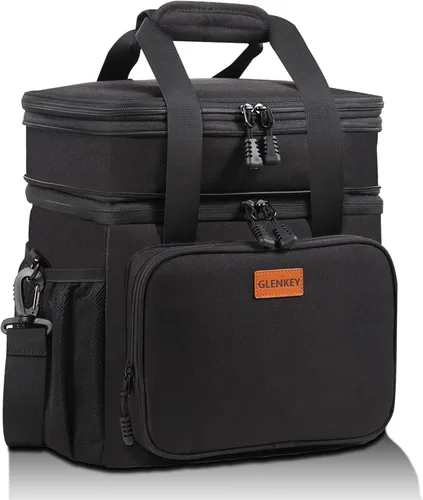 Miniatura 8 de GLENKEY - Lonchera aislada expandible, bolsa de almuerzo grande con doble compartimento, ligera, bolsa de mano impermeable, refrigerador