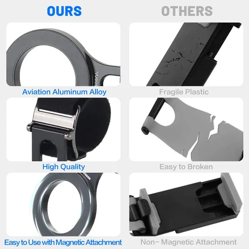 Miniatura 7 de Soporte magnético para teléfono para automóvil, soporte de teléfono para volante [imán fuerte], para MagSafe, correa ajustable compatible