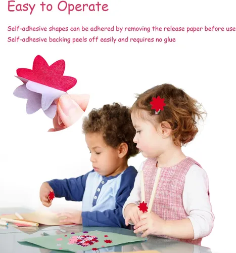 Miniatura 6 de Calcomanías de flores, calcomanías de fieltro para niños, flores de fieltro para manualidades, suministros de manualidades para álbumes de recortes