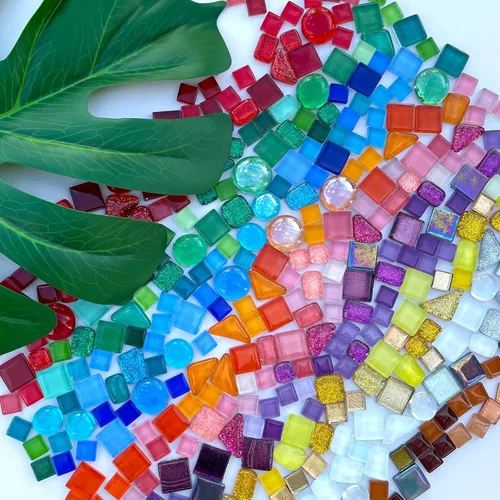 Miniatura 5 de LITMIND 1.1LB Azulejos de Mosaico de Cristal Irregular de Colores Surtidos - Perfectos para Manualidades Artísticas, Proyectos de Creación de Mezcla