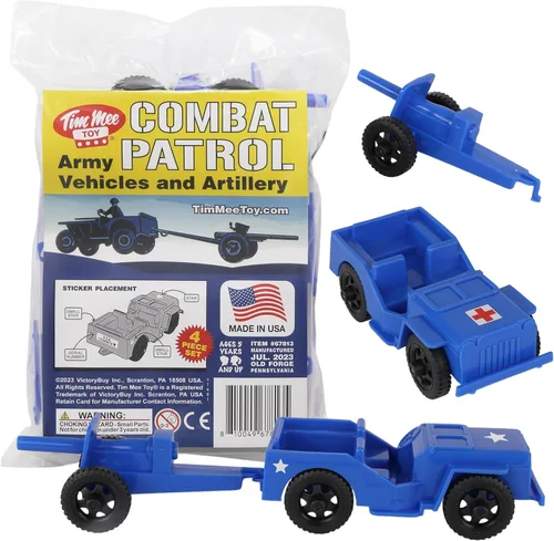 Miniatura 17 de TimMee Combat Patrol Willys & Artillery - Juego negro de 4 piezas fabricado en Estados Unidos