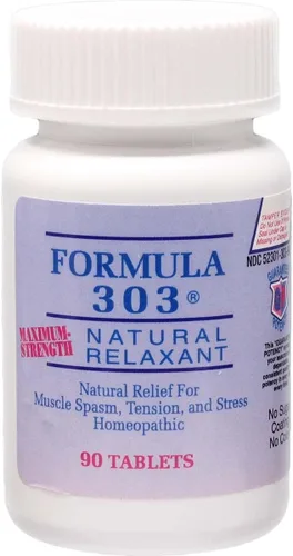 Dee CEE Labs Formula 303 Tabletas de máxima fuerza, 90 tabletas; totalmente natural que contiene magnesio para dolores musculares, flor de la pasión