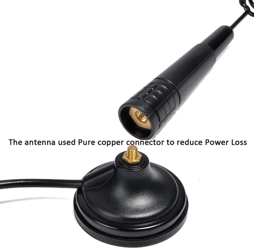 Miniatura 4 de HYS Antena CB de 27 MHz de montaje magnético – Base resistente de 2.5 pulgadas con imán fuerte, conector PL259 para radio Cobra Midland Uniden