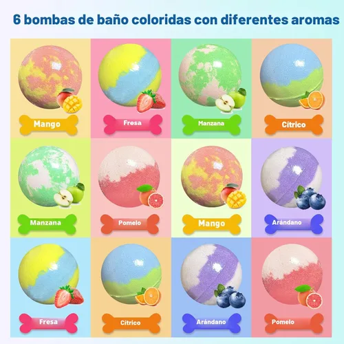 Miniatura 3 de Bombas de baño para niños con sorpresas adentro, set de 12 bombas de baño con juguetes, bolas efervescentes de baño de burbujas naturales