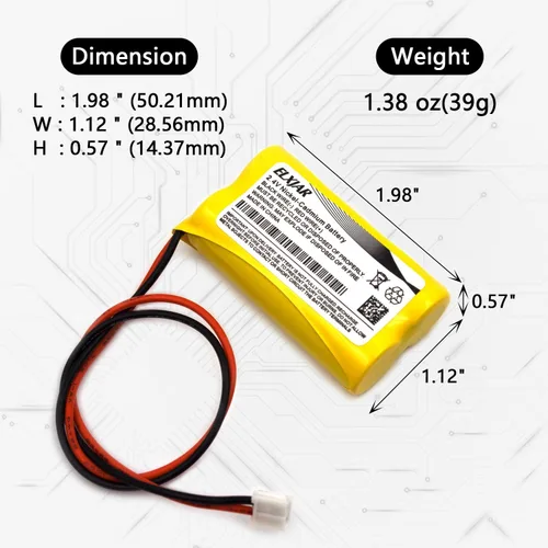 Miniatura 2 de Paquete de 5 baterías de repuesto de Ni-CD de 2.4V 600mAh BP2-A para señal de salida, luz de emergencia BP2A BP2-0A 0BP2-0A CSXWREB3 HUBBEL