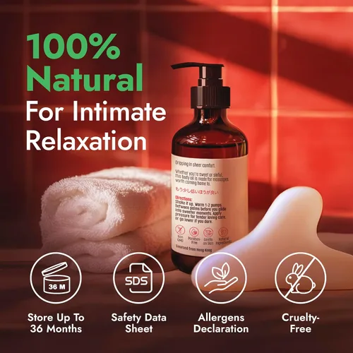 Miniatura 7 de H'ana Aceite de masaje sensual para una cita nocturna, suave calentamiento, calmante e hidratante, fabricado con aceite corporal de vainilla 100%