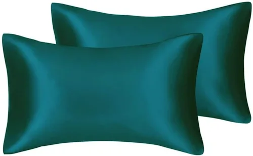 Miniatura 15 de Juwenin Bedding, funda de almohada de satén sedosa súper suave y lujosa con cremallera (funda de almohada de satén sedoso para el cabello), juego