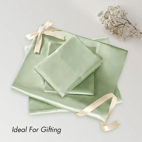 Miniatura 122 de Madison Park Essentials - Juego de sábanas de satén de lujo y sedoso con brillo natural, bolsillo elástico de 14 pulgadas para colchones de hasta 16
