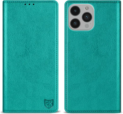 Miniatura 33 de ZZXX Funda tipo cartera para iPhone 14 con bloqueo RFID, soporte de ranura para tarjetas, funda protectora de cuero magnético fuerte plegable