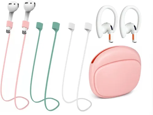 Miniatura 9 de BUISAMG AirPods Magnetic Anti-lost Shoulder Strap, Soft Silicone Sport Lanyard, Neck Cord Cord for Headphones, 4-Pack Rojo vino