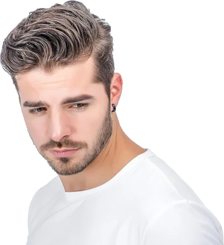 Miniatura 6 de Jstyle Pendientes de aro pequeños únicos de acero inoxidable para hombre, 1 par