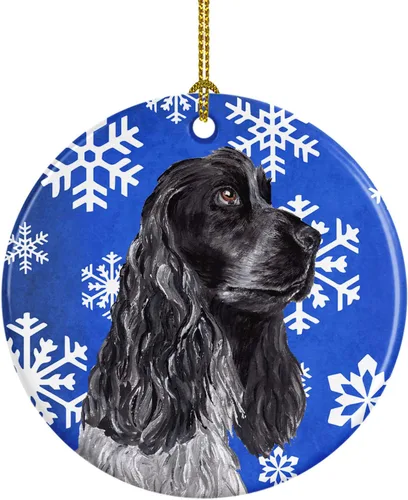 Miniatura 182 de Caroline's Treasures Cavalier Spaniel - Adorno de cerámica para colgar en el árbol de Navidad, para el hogar, Navidad, fiestas, regalo, 3 pulgadas