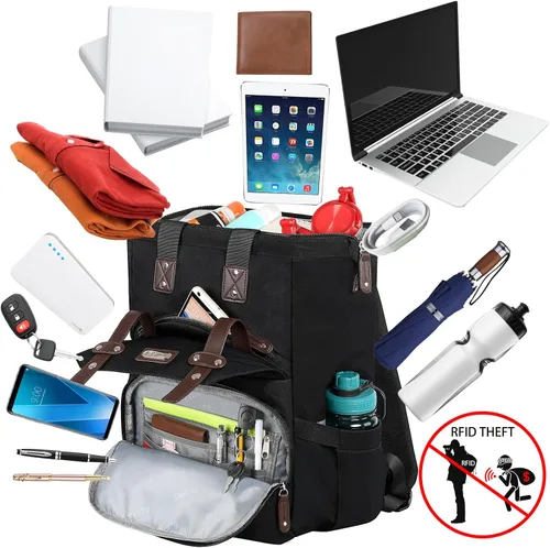 Miniatura 2 de Mochila para portátil para mujer, para trabajo de doctoras, profesoras, enfermeras, de 15.6 pulgadas, mochila universitaria de apertura amplia