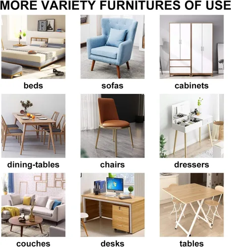 Miniatura 6 de Ezprotekt Paquete de 40 deslizadores de muebles autoadhesivos para alfombras, almohadillas redondas autoadhesivas de 1-1/8 pulgadas, almohadillas