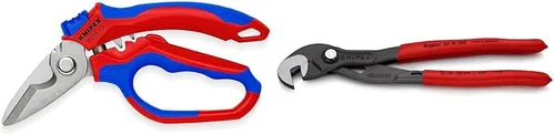 Miniatura 8 de KNIPEX Tools Tijeras de electricista de acero inoxidable 95 05 20 US angulares, 6-1/4", Rojo/Azul y Herramientas 00 19 75 LE Bolsa de cinturón