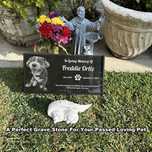 Miniatura 4 de Placa conmemorativa personalizada para mascotas, perros, gatos, lápida grabada personalizada, piedra conmemorativa para un ser querido perdido