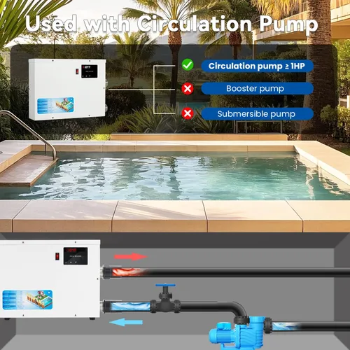 Miniatura 5 de NEWTRY Calentador de SPA de 5.5KW, calentador de piscina de 220V, calentadores eléctricos de piscina, calentadores de hidromasaje con termostatos