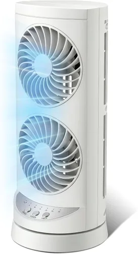Miniatura 9 de Ventiladores de torre personales de refrigeración que soplan aire frío, ventilador de escritorio pequeño de pie con 3 velocidades y temporizador