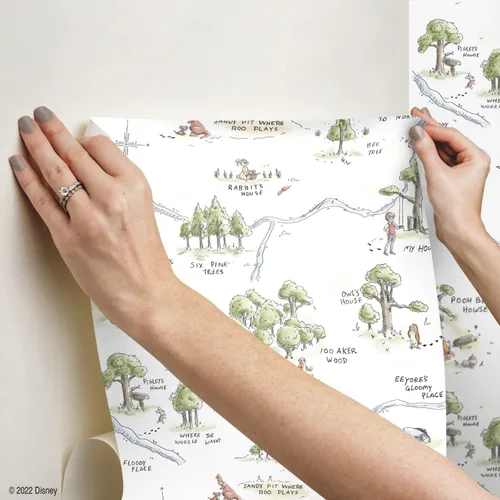 Miniatura 4 de Disney Winnie The Pooh Mapa del Bosque de los 100 Acres Papel pintado para pelar y pegar de RoomMates, RMK12440RL