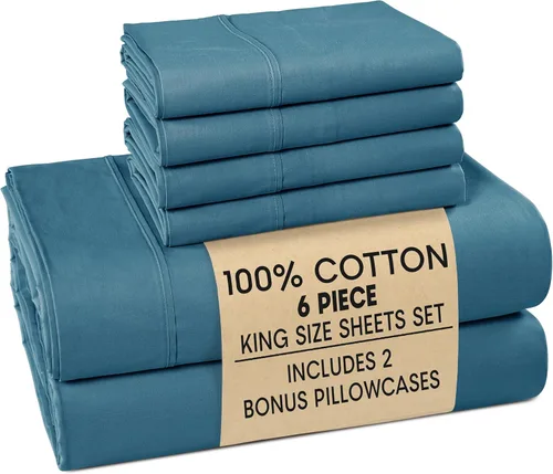 Miniatura 12 de Casa Platino Sábanas de cama individual XL, sábanas de 100 % algodón con 2 fundas de almohada, tejido percal crujiente y sensación acogedora, verde