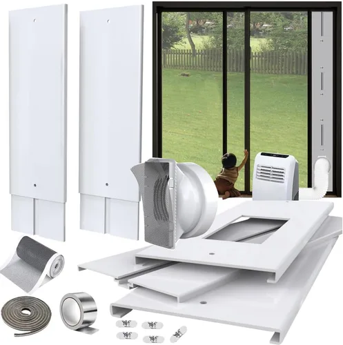 Miniatura 11 de Kit de ventilación de aire acondicionado para puerta corrediza de 95 pulgadas con red de pantalla y 2 burletes herméticos de ahorro de energía