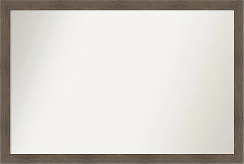 Miniatura 302 de Amanti Art Espejo de pared personalizado no biselado (24 x 27 pulgadas), marco estrecho de nogal chipre - varios tamaños personalizados - Espejo