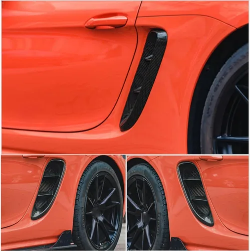 Miniatura 3 de Recorte de fibra de carbono seca para Porsche 718 Boxster Cayman 2016-2025 Marco de moldeo de admisión de aire cubierta de entrada de aire cubierta