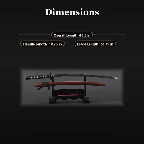 Miniatura 6 de Handmade Sword - Espada Katana Samurai funcional, acero al carbono 1045, templado con calor forjado a mano, espiga completa, afilada, rueda imperio