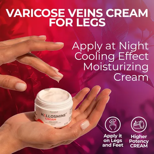 Miniatura 7 de Hallusa Natural Hallosmine Crema para piernas con diosmina, hesperidina y castaño de indias Crema refrescante para el cuidado de la piel