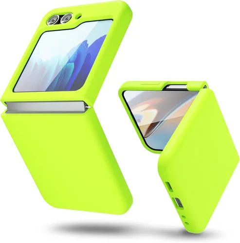 Miniatura 37 de oakxco Funda para teléfono Samsung Galaxy Z Flip 4, agarre de silicona líquida, bonita fina delgada cubierta de gel TPU de goma suave lisa
