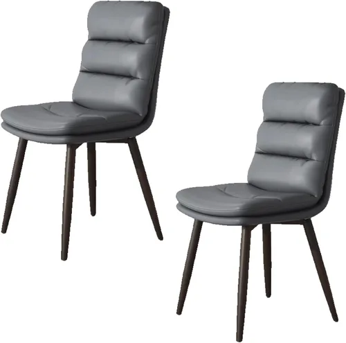 Miniatura 12 de Upholstered Dining Chairs Set of 4, Leather Kitchen Chair with Metal Legs, Dining Room Kitchen Chair with Back for Brown