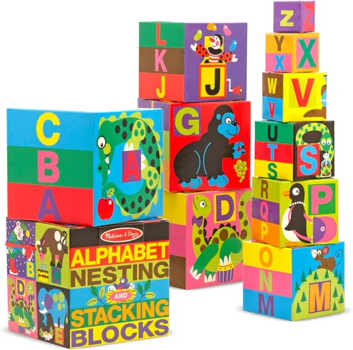 Miniatura 3 de Bloques para montar de Melissa & Doug deluxe, 10 piezas con alfabeto