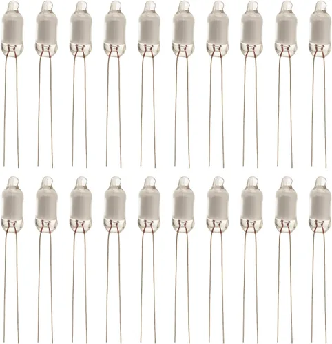 Miniatura 10 de Othmro 100 bombillas LED F6 de 0.236 x 0.630 in de luz roja brillante CA 220 V, bombillas de luz de neón duraderas para lámparas de neón brillantes