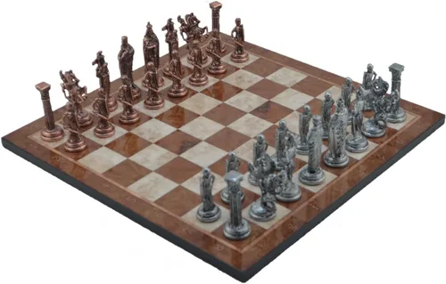 Miniatura 9 de Juego de ajedrez de metal para adultos, cobre antiguo del ejército británico real, piezas hechas a mano y diferentes diseños, tablero de ajedrez