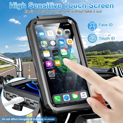 Miniatura 4 de Soporte de teléfono para bicicleta, impermeable, soporte para teléfono de motocicleta, manillar, rotación de 360°, soporte para teléfono celular
