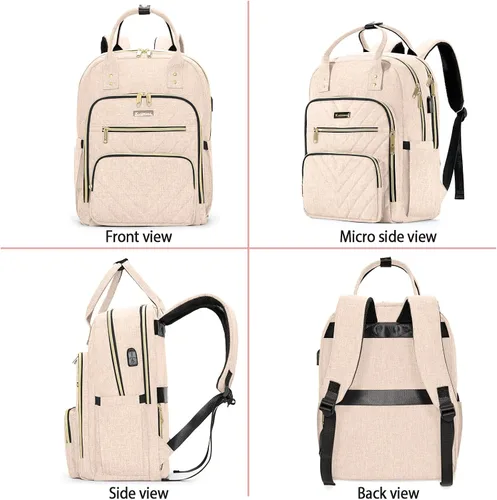 Miniatura 5 de Mochila para mujer, mochila para laptop de 15.6 pulgadas, mochila universitaria acolchada, lindas mochilas de trabajo, resistente al agua
