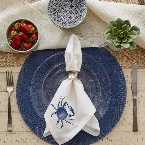 Miniatura 4 de DII Seashore Collection - Juego de servilletas, 20 x 20 pulgadas, cangrejo azul, 6 piezas